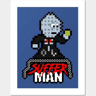 Retro 8-Bit horror gaming by Slasher Man! SUFFER MAN! Posters and Art